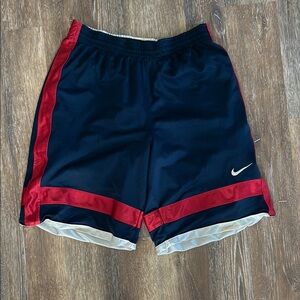 Vintage Nike Men's Navy and Red Athletic Shorts